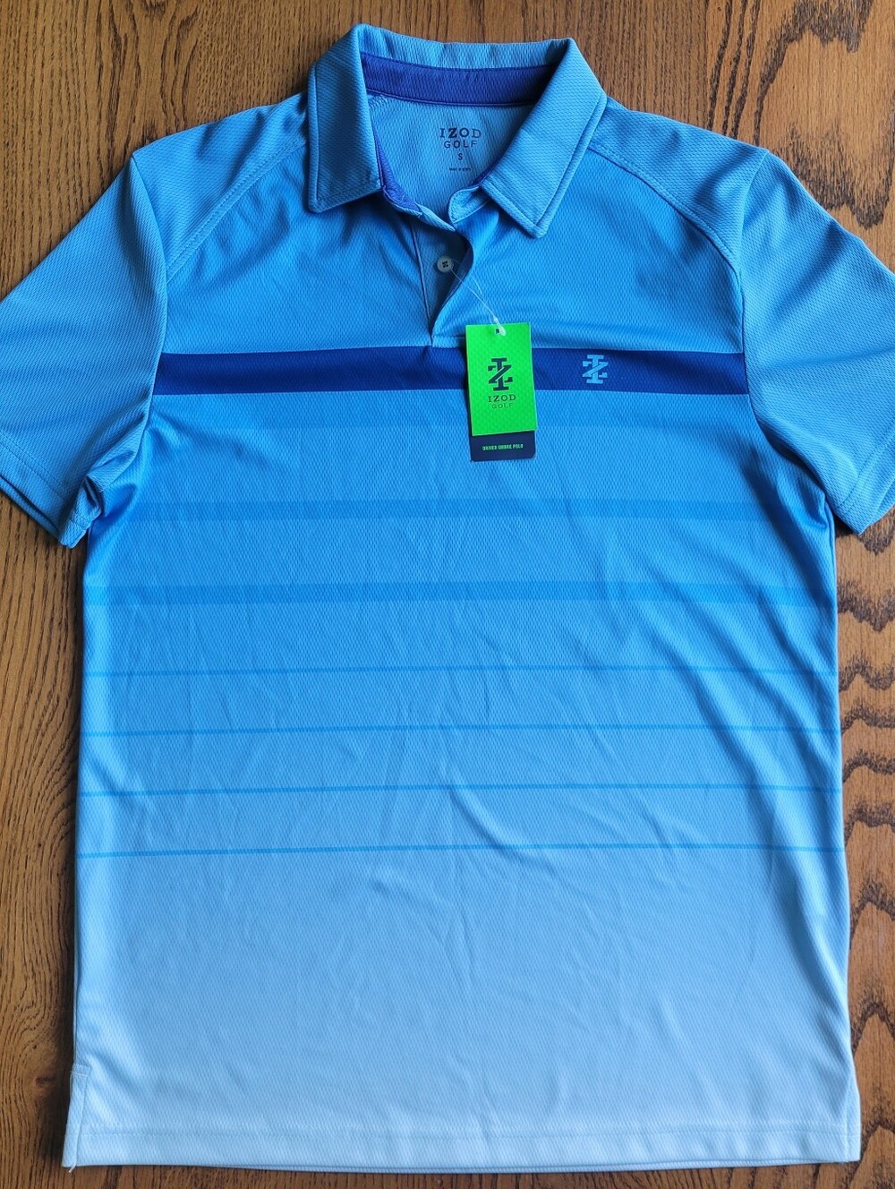 IZOD Golf Blue Ombre Performance Polo Shirt NWT Size Small